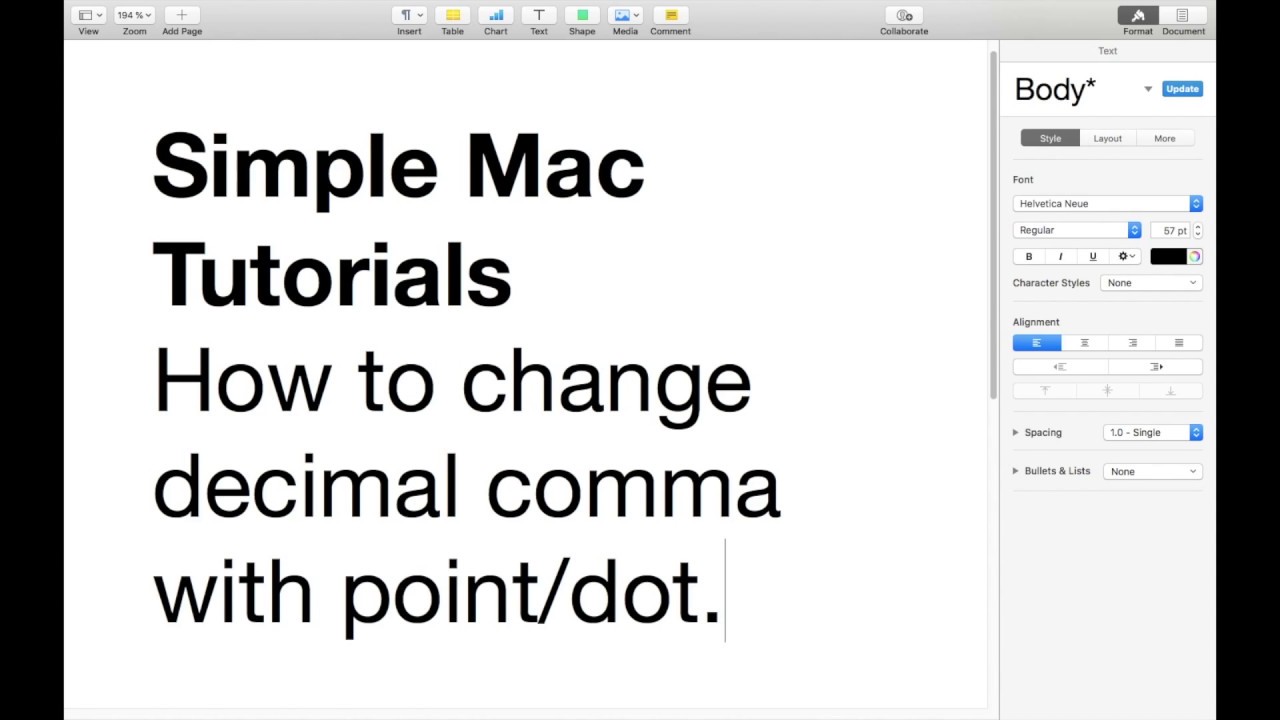 How To Change The Commas To Dots In Excel For Mac 2007
